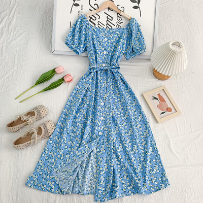 Νέο μοντέλο γυναικείο φόρεμα με κουμπιά και λαιμόκοψη spitz - αρκετά χρώματα