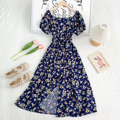 Νέο μοντέλο γυναικείο φόρεμα με κουμπιά και λαιμόκοψη spitz - αρκετά χρώματα