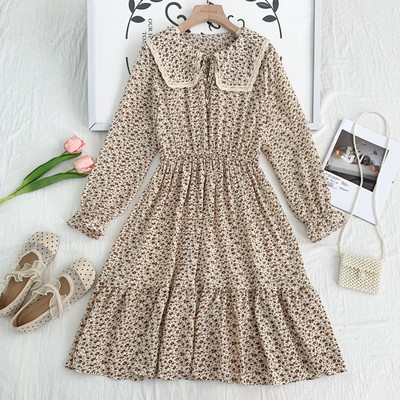 Lezser női szabású ruha, hosszú ujjal