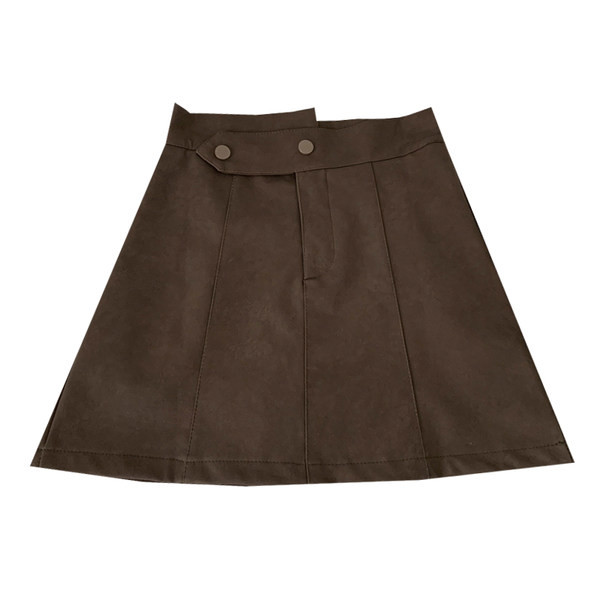 Γυναικεία μοντέρνα φούστα με ψηλή μέση σε μαύρο και καφέ