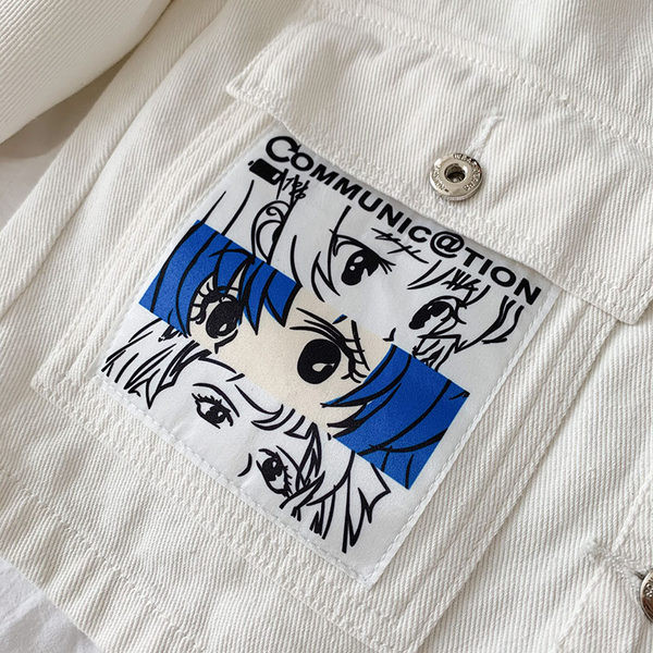 Γυναικείο casual μπουφάν με επιγραφές και τσέπες