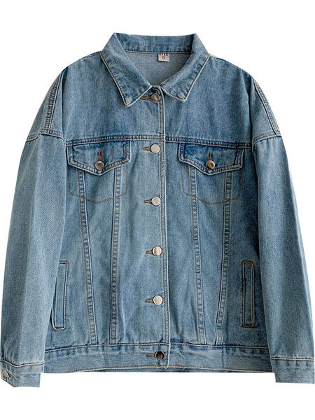 Uus mudel siniste taskutega teksajakk