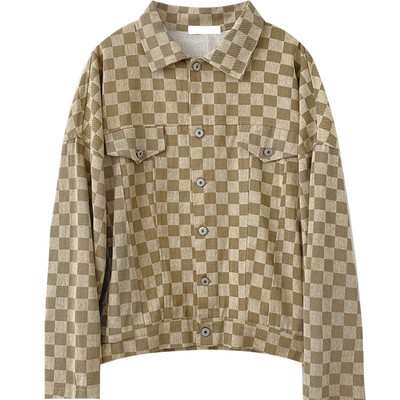 Kahes värvitoonis ruuduline naiste nööpidega jakk