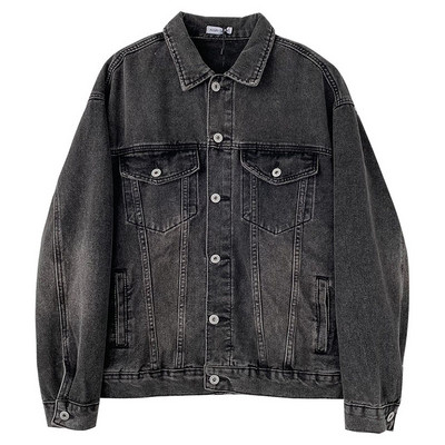 Naiste klassikalise krae ja nööpidega teksajakk