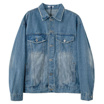 Naiste klassikalise krae ja nööpidega teksajakk