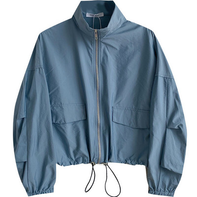 Γυναικείο casual μπουφάν με κορδόνια και τσέπες