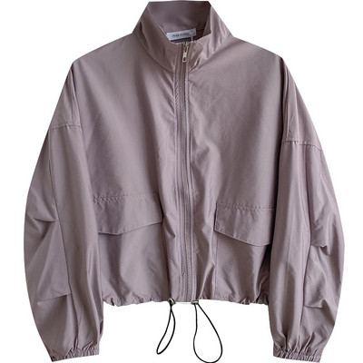 Γυναικείο casual μπουφάν με κορδόνια και τσέπες