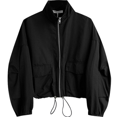 Γυναικείο casual μπουφάν με κορδόνια και τσέπες