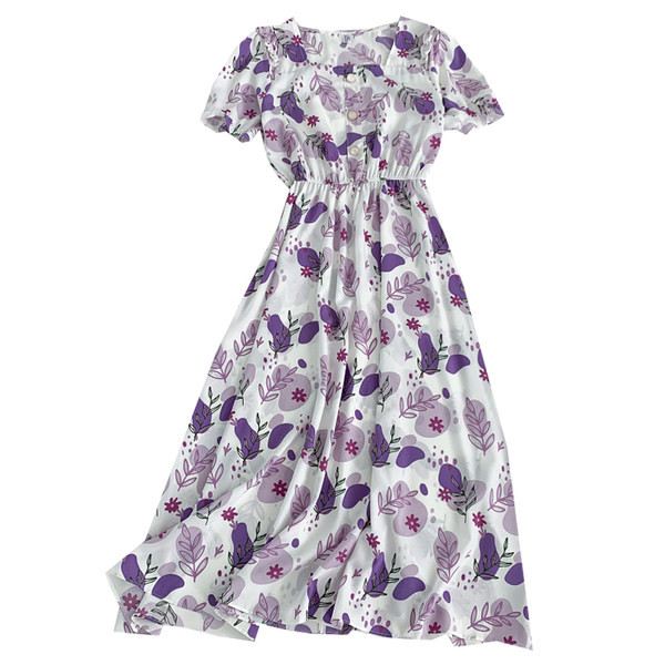 Uue mudeli lõikega naiste nööpidega kleit