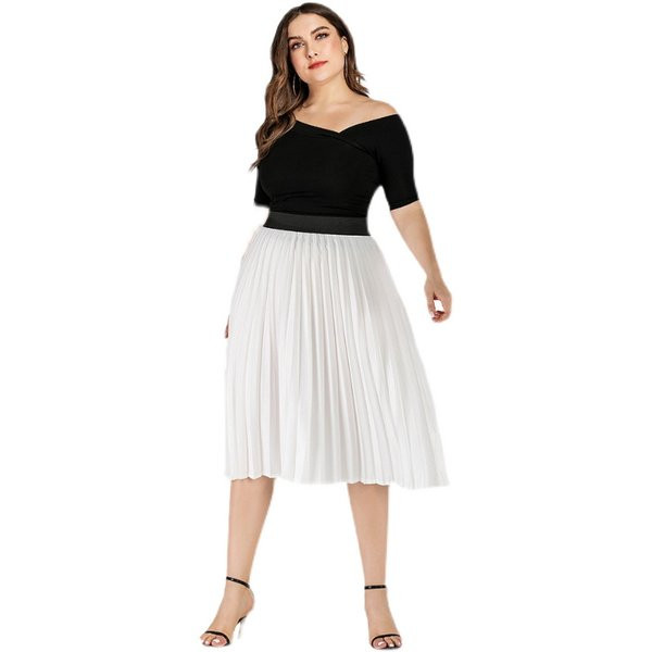 Moodne plisseeritud seelik – suur suurus