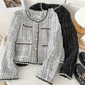 Γυναικείο tweed παλτό με κουμπιά