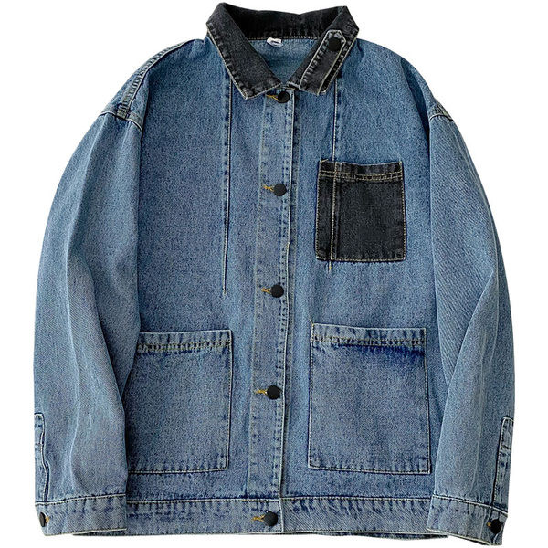 Geaca de dama din denim cu buzunare in stil retro