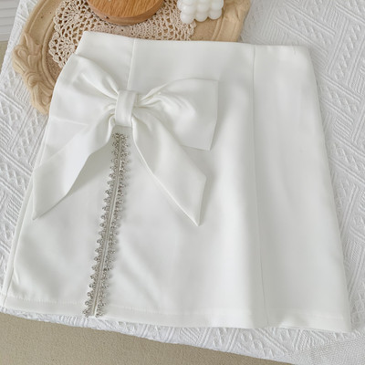 Γυναικεία φούστα με κορδέλα και πέτρες - ψηλή μέση