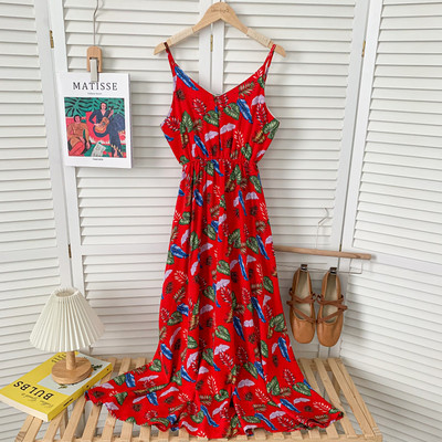 Õhukeste rihmadega vabaaja naiste kleit – mitmes värvitoonis