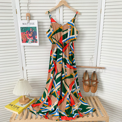 Õhukeste rihmadega vabaaja naiste kleit – mitmes värvitoonis