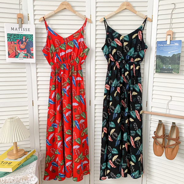 Õhukeste rihmadega vabaaja naiste kleit – mitmes värvitoonis