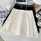 Модерна дамска плисирана пола с перли в три цвята