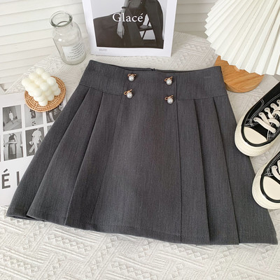 Модерна дамска плисирана пола с перли в три цвята