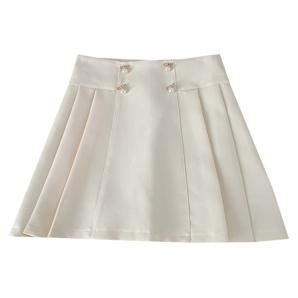 Модерна дамска плисирана пола с перли в три цвята