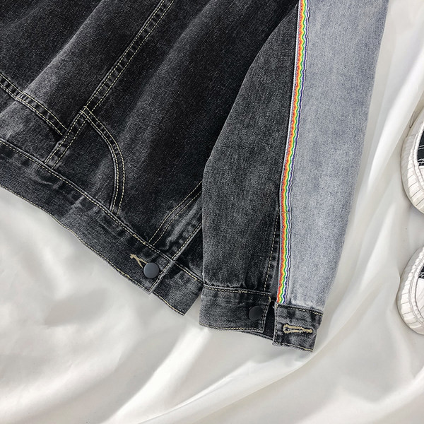 Γυναικείο casual τζιν μπουφάν με τσέπες και κουμπιά