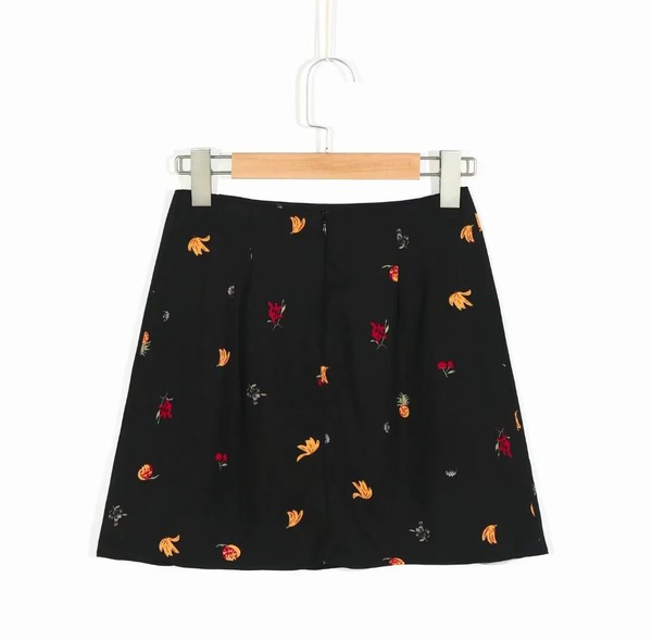 Lühike värvitrükiga naiste seelik