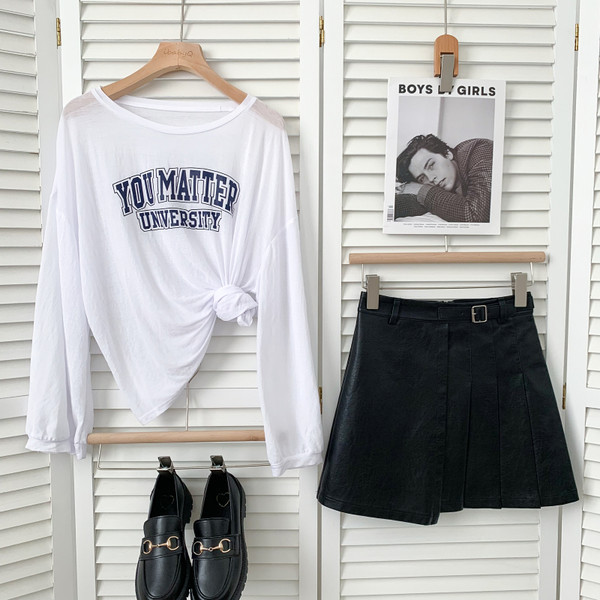 Нов модел дамска къса пола от еко кожа с висока талия