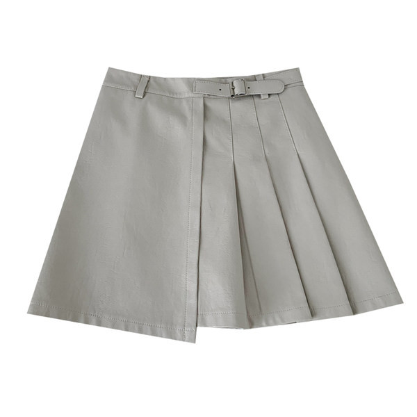 Нов модел дамска къса пола от еко кожа с висока талия