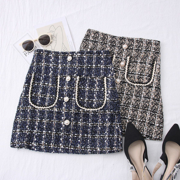 Γυναικεία φούστα με ψηλή μέση και τσέπες