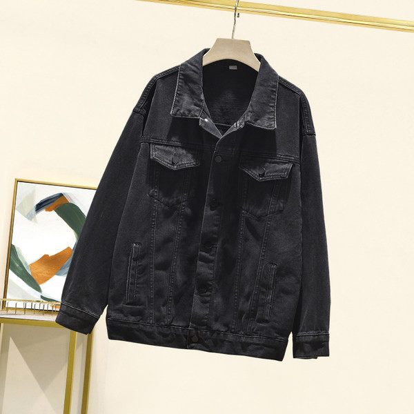 Дамско дънково яке с джобове 