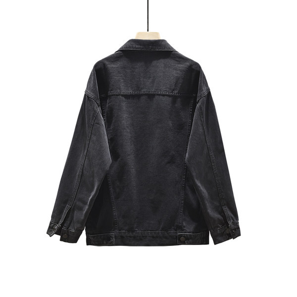 Дамско дънково яке с джобове 