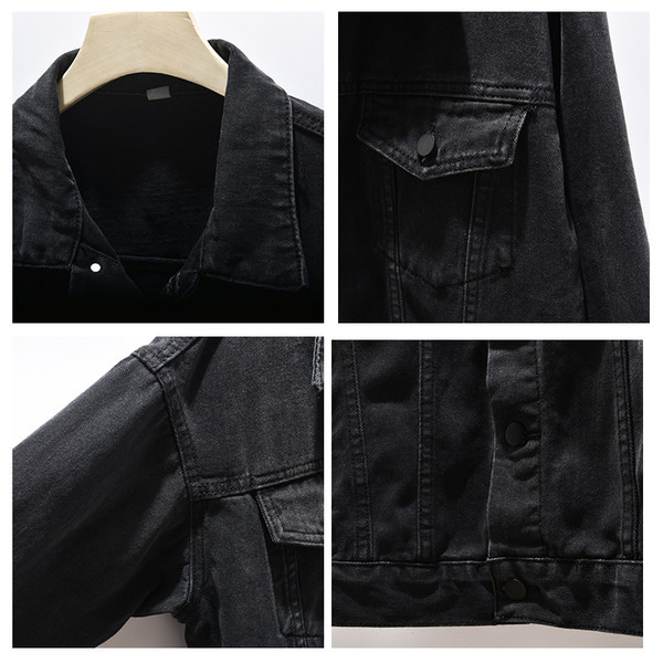 Дамско дънково яке с джобове 