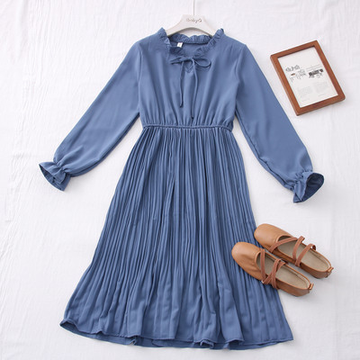 Νέο μοντέλο γυναικείο φόρεμα με μακριά μανίκια σε διάφορα χρώματα