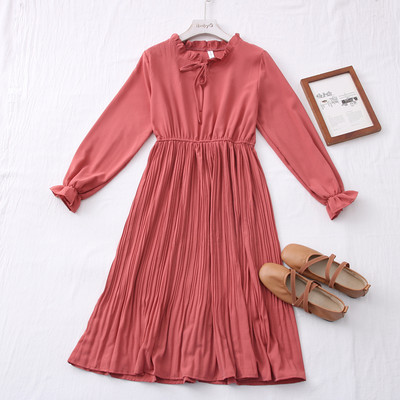 Νέο μοντέλο γυναικείο φόρεμα με μακριά μανίκια σε διάφορα χρώματα