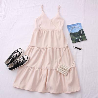 Νέο μοντέλο γυναικείο κομμένο φόρεμα με λεπτούς ιμάντες - διάφορα χρώματα