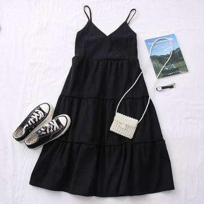 Νέο μοντέλο γυναικείο κομμένο φόρεμα με λεπτούς ιμάντες - διάφορα χρώματα