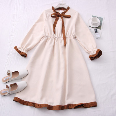 Νέο μοντέλο γυναικείο φόρεμα με μακριά μανίκια λωτού σε διάφορα χρώματα