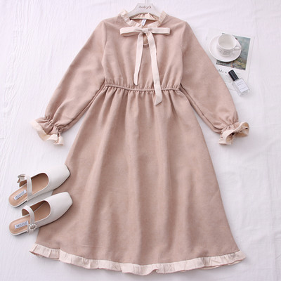 Νέο μοντέλο γυναικείο φόρεμα με μακριά μανίκια λωτού σε διάφορα χρώματα