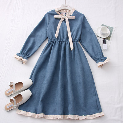 Νέο μοντέλο γυναικείο φόρεμα με μακριά μανίκια λωτού σε διάφορα χρώματα