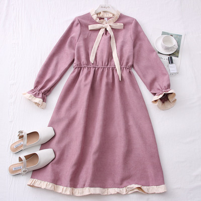 Νέο μοντέλο γυναικείο φόρεμα με μακριά μανίκια λωτού σε διάφορα χρώματα