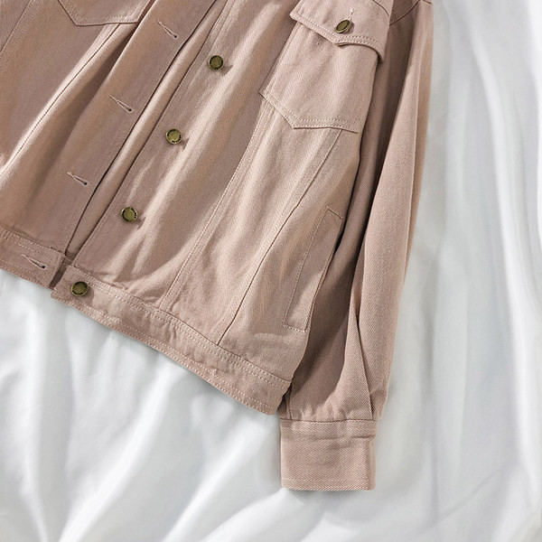 Дамско яке с копчета и джобове-широк модел