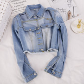 Naiste nööpidega teksajakk