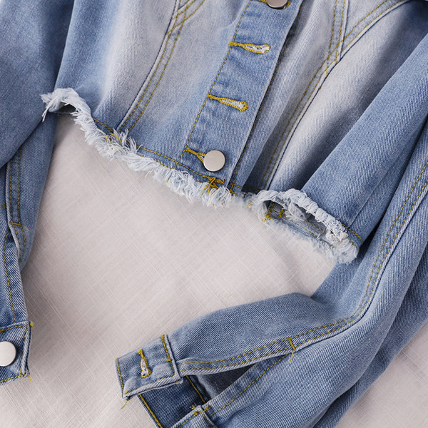 Naiste nööpidega teksajakk