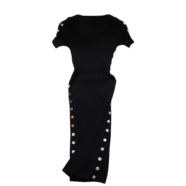 Naiste kleit lühikeste varrukate ja nööpidega