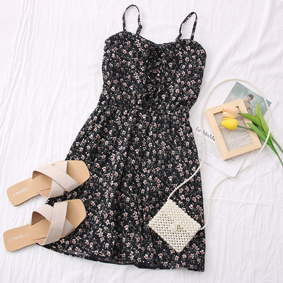 Νέο μοντέλο γυναικείο φόρεμα με λεπτές τιράντες σε διάφορα χρώματα