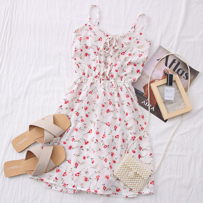 Νέο μοντέλο γυναικείο φόρεμα με λεπτές τιράντες σε διάφορα χρώματα