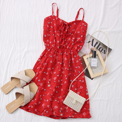 Νέο μοντέλο γυναικείο φόρεμα με λεπτές τιράντες σε διάφορα χρώματα