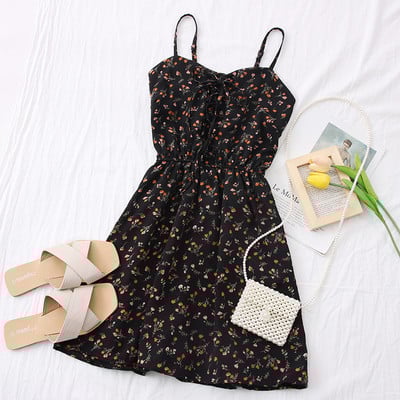 Νέο μοντέλο γυναικείο φόρεμα με λεπτές τιράντες σε διάφορα χρώματα