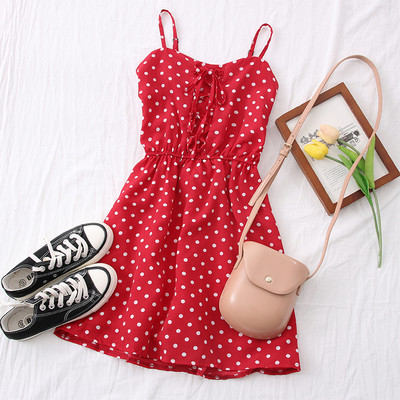 Νέο μοντέλο γυναικείο φόρεμα με λεπτές τιράντες σε διάφορα χρώματα