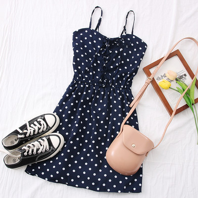 Νέο μοντέλο γυναικείο φόρεμα με λεπτές τιράντες σε διάφορα χρώματα