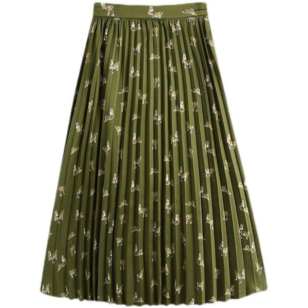 Pikk plisseeritud seelik värvitrükiga